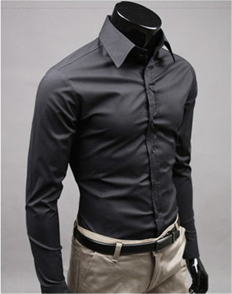 New Fashion Brand black Groom Shirts Long Sleeve Shirt Men Slim Design Formal Casual Male Dress Shirt Size M-5XL (C8006)