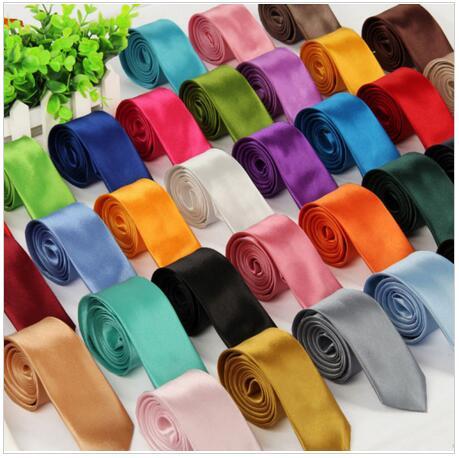 10 Pcs Minimum Fashion Men Women Skinny Solid Color Plain Satin Polyester silk Tie Necktie Neck Ties fx29 