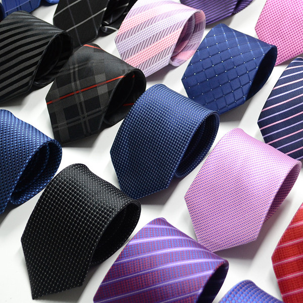 2018 New Fashion Silk Necktie Dot Striped Mens Dress Tie Wedding Business Dress Tie For Men Neckwear Handmade Wedding Tie Accessories