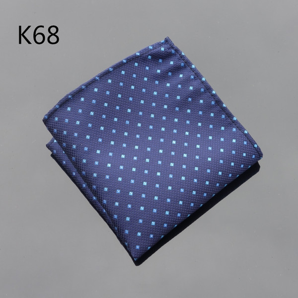 Ikepeibao Handkerchief Navy Blue Dots Hanky Men Tie Jacquard Woven Pocket Square