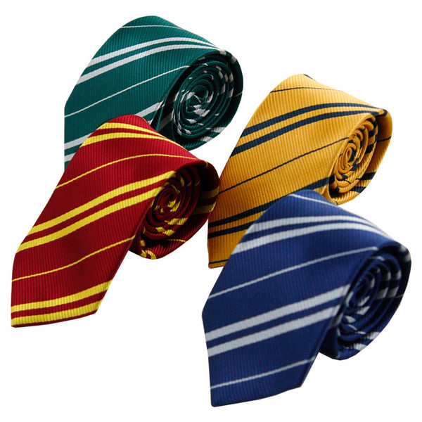 Striped Harry Potter Necktie For Men School Ties Gryffindo Ravenclaw Hufflepuff Slytherin Wedding Casual and Business Neck Tie