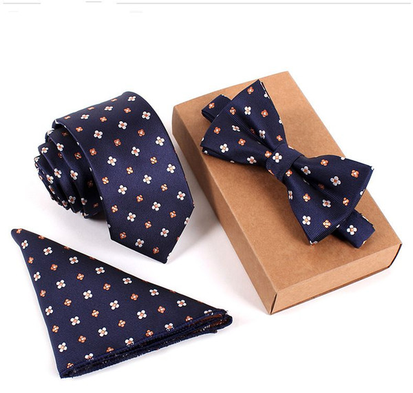 20 Style Slim Tie Set Men Bow Tie and Pocket Square Bowtie Necktie Cravate Handkerchief Papillon Man Corbatas Hombre Pajarita