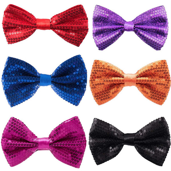 Wholesales- Sequins Bow Ties For Wedding Party Wear Fashion Man And Women Bow Ties Neckwear Children Perform Bowties