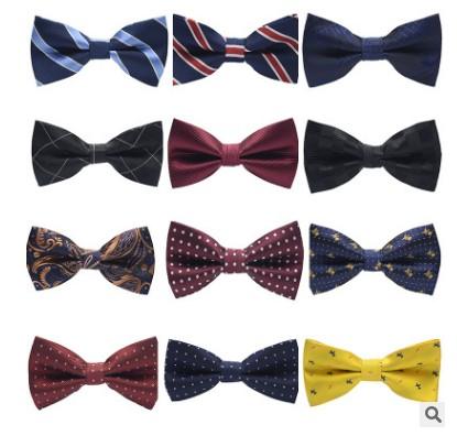 New Fashion Tuxedo Bow tie Men Striped Dot Groom Groomsmen Wedding Party Colorful Striped Butterfly Cravats Wedding Suits Accessories