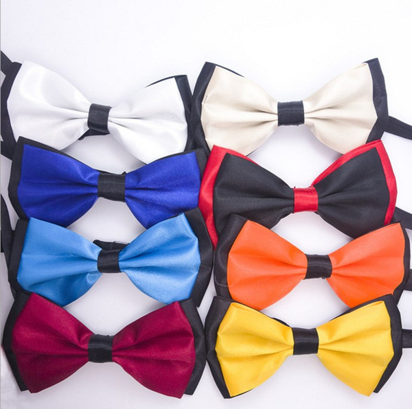 Fashion Style Man Two-color Design Plain Satin Skinny Ties Bridegroom Suits Necktie Silk Bow Tie Free Shipping