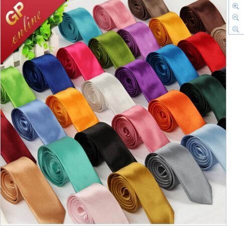 10 Pcs Minimum Fashion Men Women Skinny Solid Color Plain Satin Polyester silk Tie Necktie Neck Ties fx29 