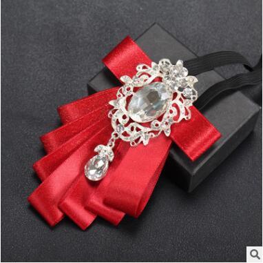 New Luxurious big diamond pendant groom wedding velvet set auger tie fashionable dress nightclub MC neckties