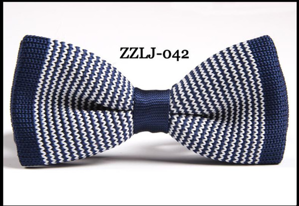 Wholesale Mens Boys Dot Striped Knitted Bow ties Knit Woven Butterfly Classic Skinny Bow Tie For Wedding Events