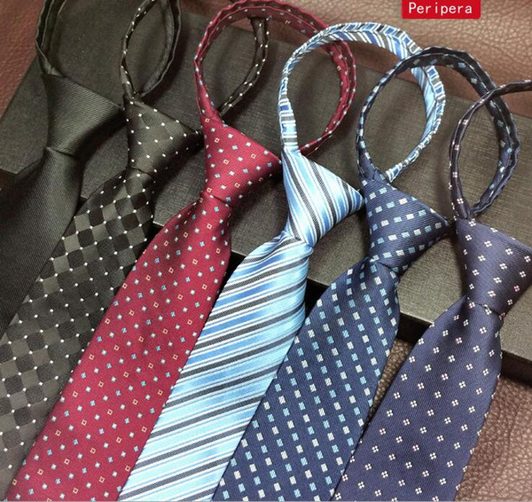 Unique Design 2016 Zipper tie men easy to pull 8cm business spot wholesale 2017 cheapest groom ties m03