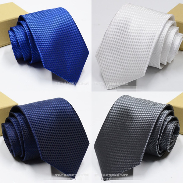 Mens Plaid Polyester Ties For Men Brand Neckwear Business Skinny Grooms Necktie Polyester 1200 Needle Wedding Jacquard Stripe Tie