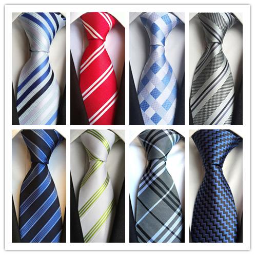 2018 TIE Hot Fashion Necktie Mens Classic Ties Formal Wedding Business White Blue Grey Stripe Tie For Men Accessories tie Groom Ties