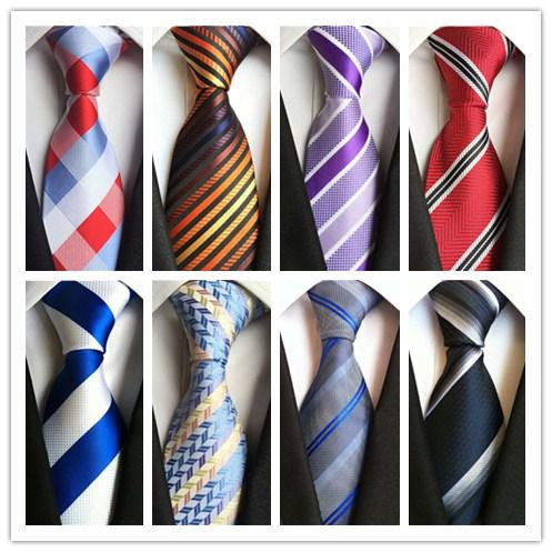 2018 TIE Hot Fashion Necktie Mens Classic Ties Formal Wedding Business Red Purple Blue Stripe Tie For Men Accessories tie Groom Ties