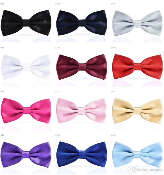 Wholesale Colorful Groom Ties Women Men Bow Ties Casual Business Solid Color Bow Ties Wedding party Neckties