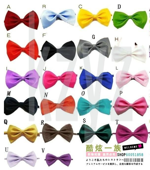 48Pcs/lot Man/woman/hotel worker tie pure color tie pet tie Bowtie Bow Tie Necktie