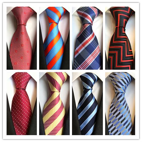 2018 TIE Hot Fashion Necktie Mens Classic Ties Formal Wedding Business Red Orange Blue Stripe Tie For Men Accessories tie Groom Ties