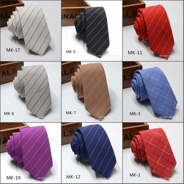 6 cm Twill Tie Mens Classic Ties Formal Wedding Business Red Purple Blue Stripe Tie For Men Accessories Tie Groom COTTON Ties DH6338