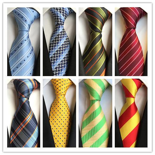 2018 TIE Hot Fashion Necktie Mens Classic Ties Formal Wedding Business Blue Green Yellow Stripe Tie For Men Accessories tie Groom Ties