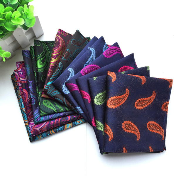 23 Style New Classic Paisley Cashew Floral Men Silk Satin Pocket Square Hanky Jacquard Woven Classic Wedding Party Handkerchief