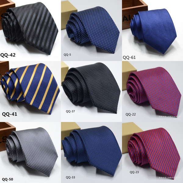 Mens Plaid Polyester Ties For Men Business Suit Tie Polyester 1200 Needle Wedding Jacquard Striped Tie Polyester Silk Tie