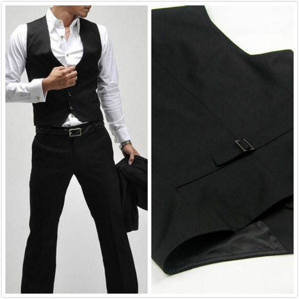 New Men Suit Vest Business Dress Formal Suit Blazer Vest Black Fashion Slim Fit Suit Waistcoat