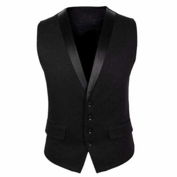 Setwelldrees New Custom Made Black Men Suit Vest Gray Men Wedding Fashion Vest Men Jacket Sleeveless(One Vest)