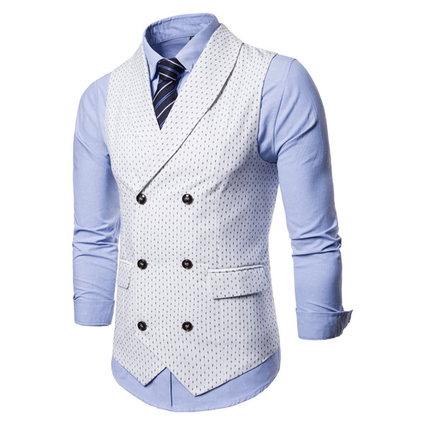 Autumn Winter Hot Selling Europen Style Fashion Mens Vest Double Breasted Vest High Quality Wedding Party Suits Waistcoats For Sale