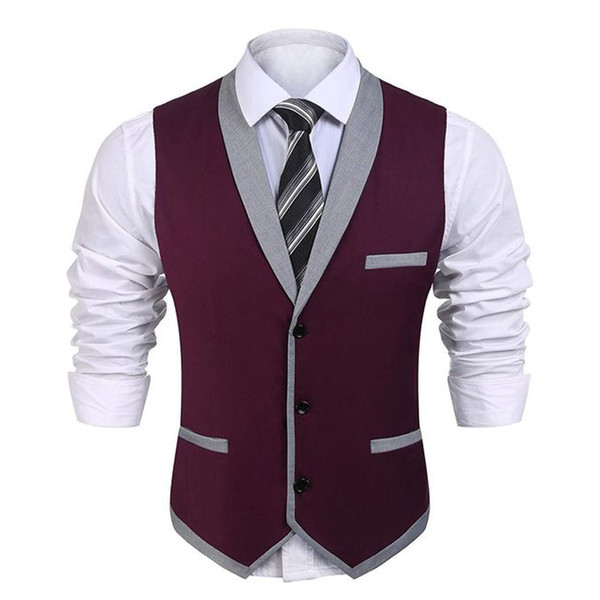 Shawl Lapel Groom Vests for Wedding Business Suit Vest Slim Fit Mens Vest Farm Formal Party Dress Groomsmen Waistcoat