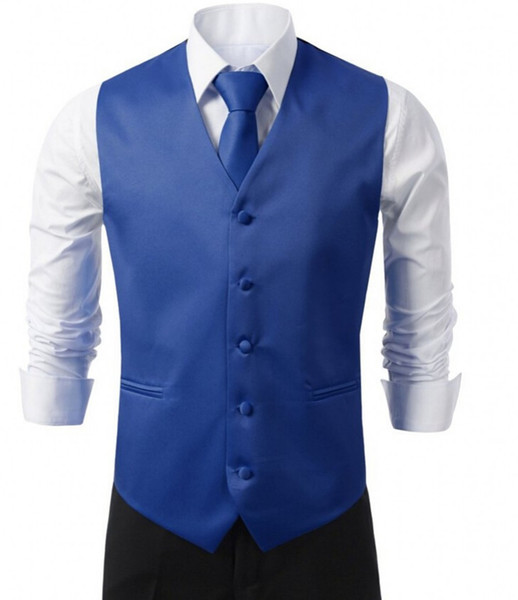 Setwelldrees New Fashion Royal Blue Formal Men's Vest Tuxedos Groom Wear Vests Casual Slim Vest(One Vest)