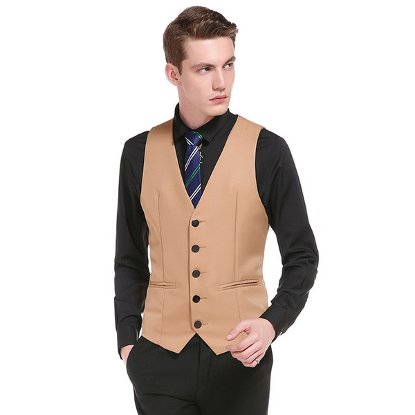 New Wedding Dress High-quality Goods Cotton Men's Fashion Design Suit Vest / Grey Black High-end Men's Business Casual Suit Vests for Groom