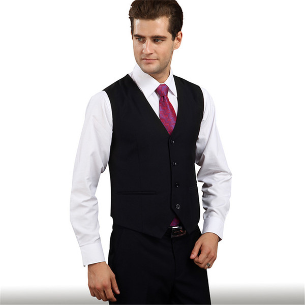 New Arrival Dress Groom Vests For Men Slim Fit Mens Suit Vest Male Waistcoat Gilet Homme Casual Sleeveless Formal Business Jacket Vests