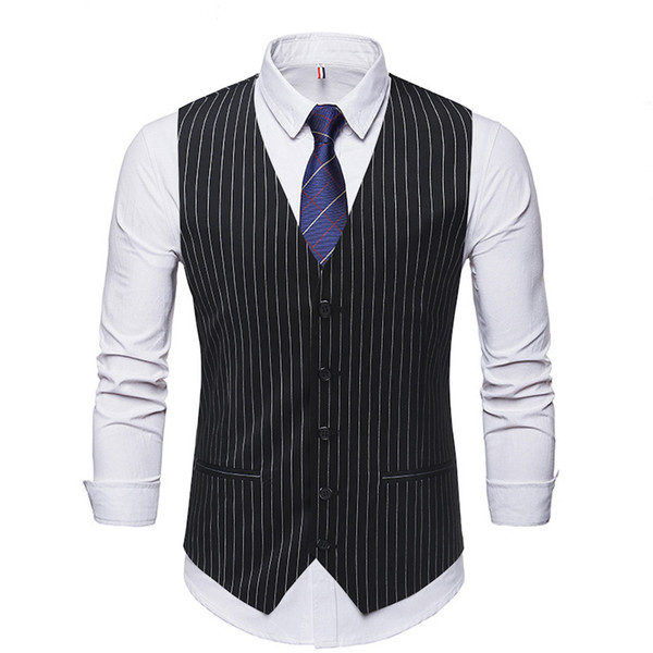 2020 Custom Made Men's Vest Styles Striped Fabric Single-Breasted Men's Clothing Vests Best Mens Vests Men Vest Tops Sale