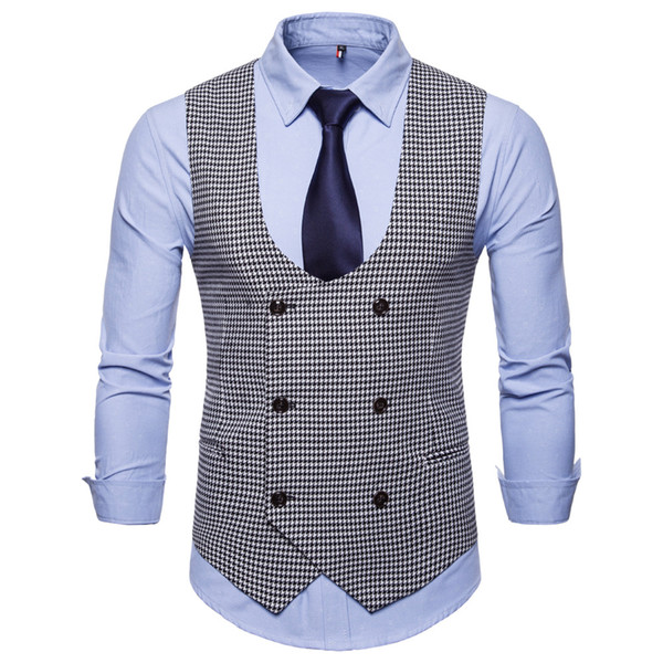 New Arrival Swallow Gird Groom Vests Men Slim Fit Mens Suit Vest Male Waistcoat Gilet Homme Casual Sleeveless Formal Business Jacket Vests