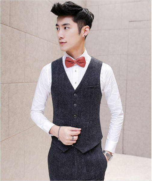 A new groom in autumn and winter. Men's twill horse armor for men in Korean version, fashion groom / groomsman with vest Accessories