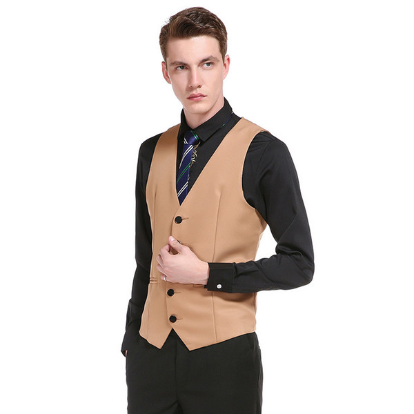 2019 Wedding Dress High-quality Goods Cotton Men's Fashion Design Suit Vest / Grey Black High-end Men's Business Casual Suit Vests for Groom