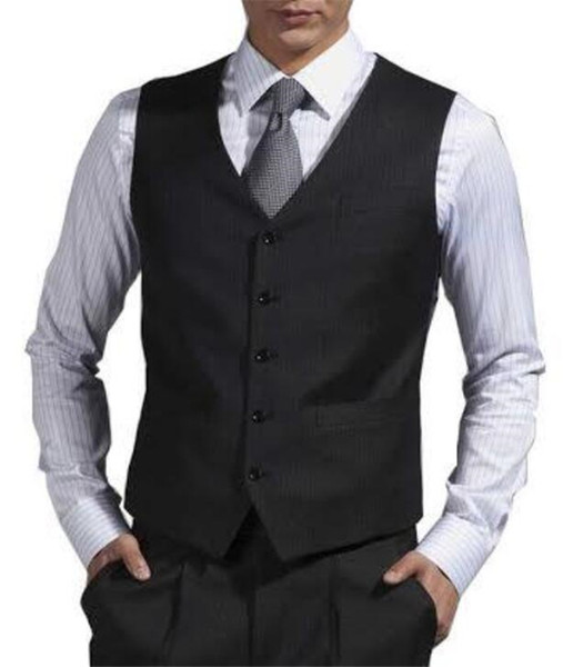 Black Formal Men Suits Vests Custom Made Wedding Groom Vest 2018 Wedding Prom Dinner Waistcoat New Style