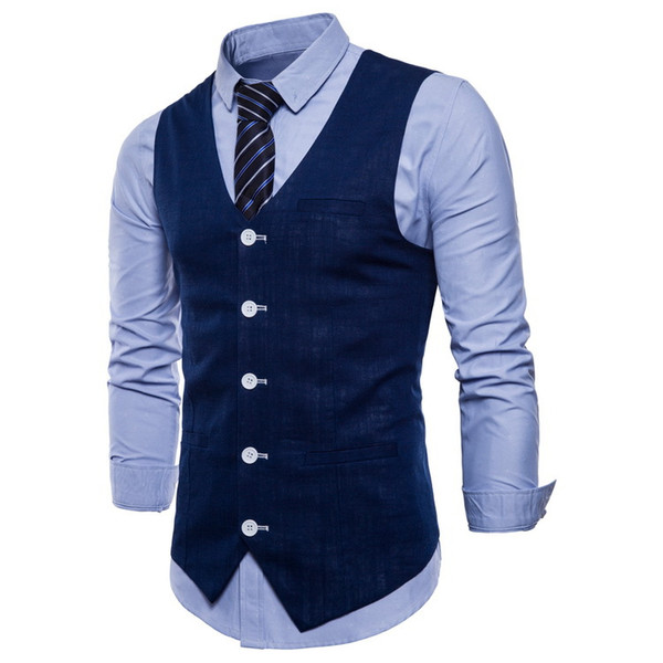 Mens Designer Wedding Vest Solid Color Slim Fit Groom Vests Formal Men Waistcoat Suits In Stock