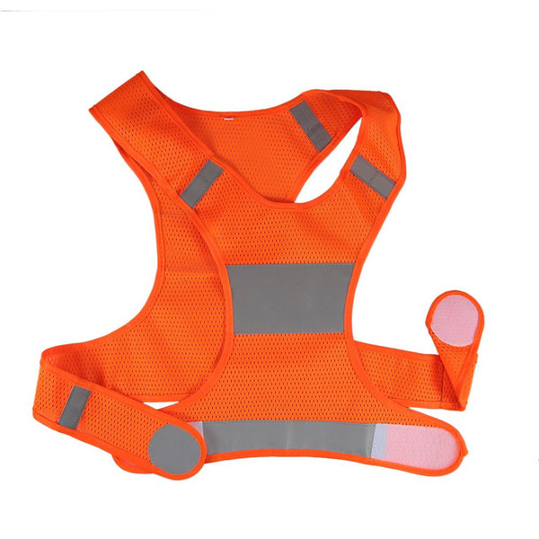 Fluorescent Yellow Orange High Visibility Reflective Vest Security Equipment Night Running Work Jogging Cycling Walking