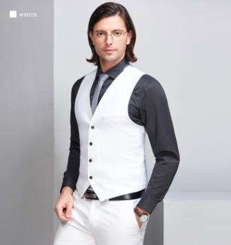 White Groom Vests Suit Men's Vests Casual Striped Slim Fit Waistcoat British Vintage Blazer Sleeveless Jacket S-6XL Different Color In Stock