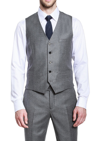 Business Groom Vest Slim Fit Groomsmens/Best Man Formal Vest Suit Gentleman Cheap Custom Made Size Wedding Prom Dinner Waistcoat