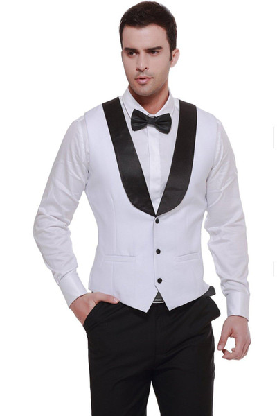 Formal White Men's Waistcoat 2018 New Arrival Fashion Groom Vests Casual Slim Vest Custom Made 2019