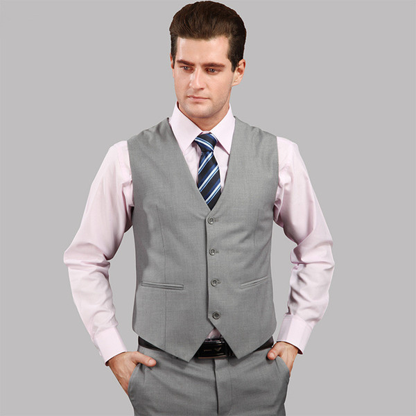 New Wedding Dress High-quality Goods Cotton Men's Fashion Design Suit Vest / Grey Black High-end Men's Business Casual Suit Vest