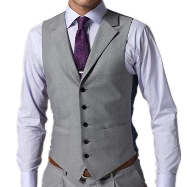 2019 Business Groom Vest Slim Casual Fit Groomsmens/Best Man Formal Vest Suit Gentleman Cheap Custom Made Size Wedding Prom Dinner Waistcoat