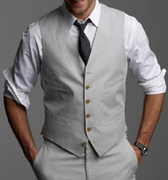 New Light Gray Wedding Groom Vests 2018 Custom Made Slim Fit Normal Mens Waistcoat Vest V016