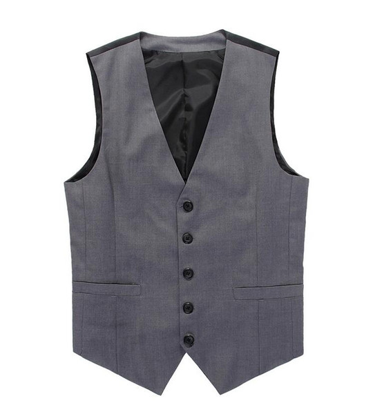 High-quality Goods High-end Wedding Vest and Groom Vest Pure Color Suit Men / Black Grey Slim Business Suits Vest Male