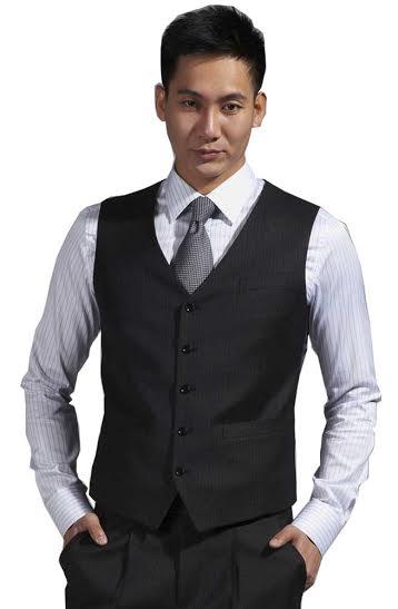 High Quality Groom Vests Charcoal Grey Groomsmens/Best Man Vest Custom Made Size and Color Five Buttons Wedding/Prom/Dinner Waistcoat K227