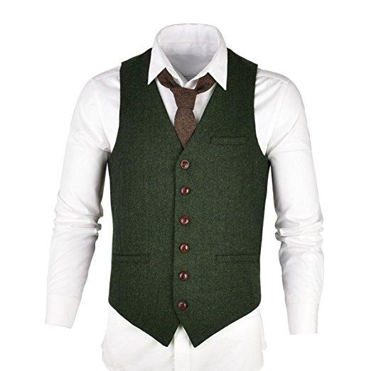 High Quality Groom Vests Green Groomsmens/Best Man Vest Custom Made Size and Color Three Buttons Wedding/Prom/Dinner Waistcoat M1295