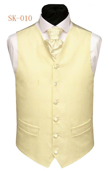 Formal Light Yellow Men's Waistcoat 2019 New Arrival Fashion Groom Vests Casual Slim Vest Custom Made