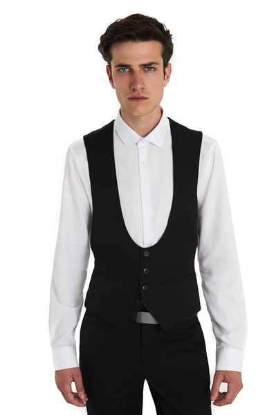 High Quality Groom Vests Charcoal Grey Groomsmens/Best Man Vest Custom Made Size and Color Four Buttons Wedding/Prom/Dinner Waistcoat K225