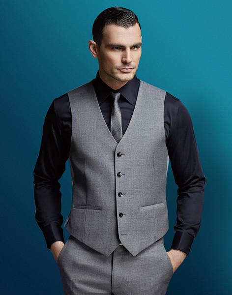 2018 cheap gray groom vests custom made mens suit for wedding slim fit groomsmen vest wedding suits