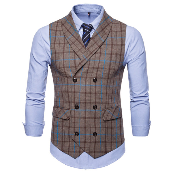 Groom Vests Groomsmens Best Man Vest Custom Made Size and Color Plaid Wedding Prom Dinner Waistcoat